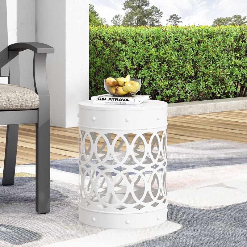 Lark Manor Asbel Outdoor Metal Side Table Reviews Wayfair